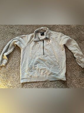 Nike Heather Gray Half-Zip Pullover Hoodie